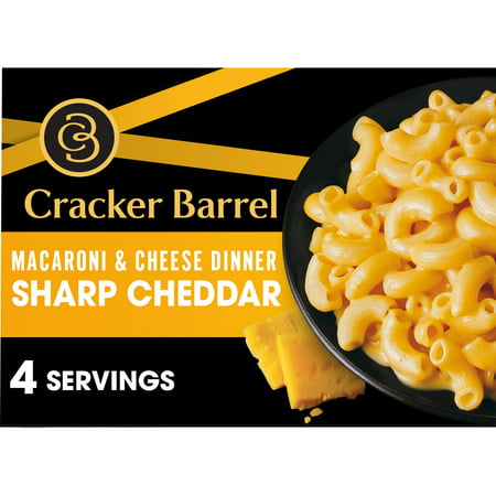 Cracker Barrel Sharp Cheddar Mac N Cheese Macaroni and Cheese Dinner, 14 oz Box