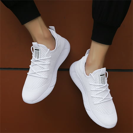 Damyuan Mens Running Shoes Athletic Sport Casual Walking Shoes Fashion Sneakers Lightweight Breathable Mesh Soft Sole, White, 10