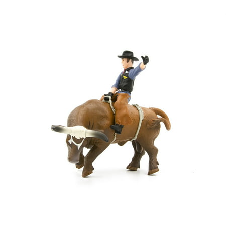Rodeo Toys Playset - 2 Bucking Bulls with Riders - Bull Riding Toys