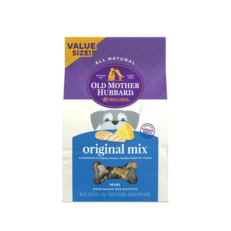 Old Mother Hubbard by Wellness Classic Original Mix Natural Mini Oven-Baked Biscuits Dog Treats Mini, 3.8 Pound Bag, 3lbs 13oz