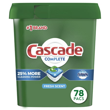 Cascade Complete ActionPacs, Dishwasher Detergent, Fresh Scent, 78 Ct