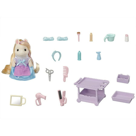 Calico Critters Pony's Hair Stylist Set, Dollhouse Playset with Figure and Accessories