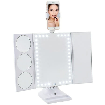 LED Makeup Vanity Mirror with Phone Attachment