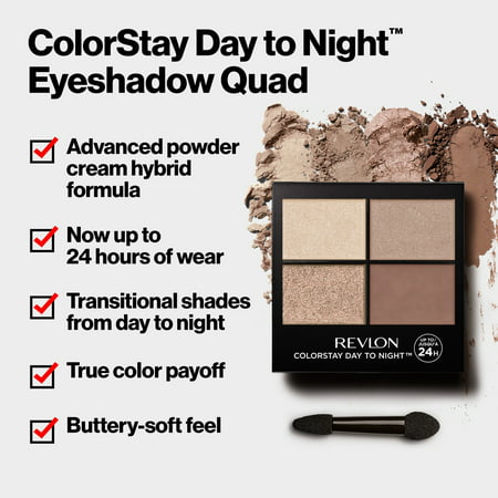 Revlon ColorStay Day to Night Eyeshadow Quad, 560 Stylish, 0.16 ozStylish,