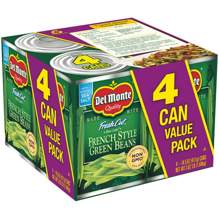 (4 Cans) Del Monte French Style Green Beans, 14.5 oz Can