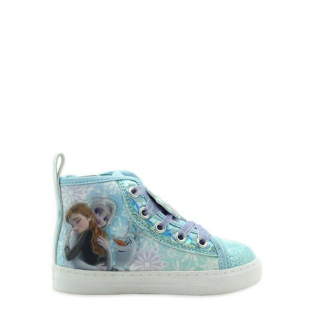 Disney Frozen Anna & Elsa Snowflake Queens High Top Sneaker (Toddler Girls)Blue,