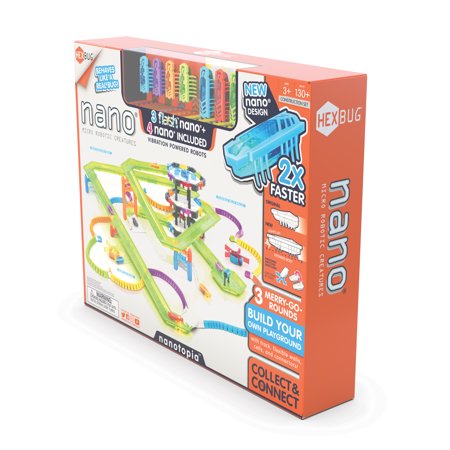 Hexbug Flash Nano Nanotopia - Colorful Sensory Playset for Kids - Build Your Own Playground - over 130 Pieces and Batteries Included