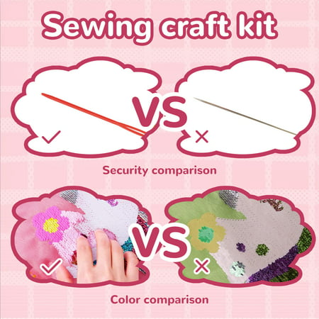 Pearoft Gifts for Girls Age 5-6-7-8-9, Art and Craft Kits for 6-10 Year Old  Kids Arts Knitting Toys for Child DIY Owl Sewing Pillow Felt Making Set