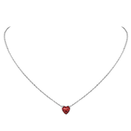 Women 925 Sterling Silver Birthstone Love Heart Necklace, Birthday Valentines Gift