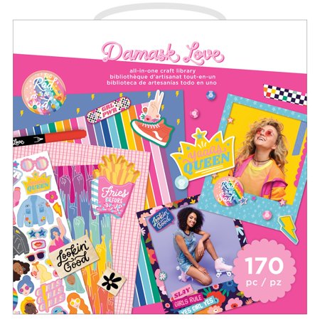 Damask Love 170 Piece All-in-One Craft Library Paper Crafting Kit, Unisex, for Ages 12+
