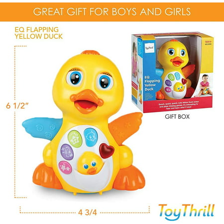 Light Up Dancing and Singing Duck Toy ? Infant, Baby and Toddler Musical and Educational Toy - Walks, Glides and Flaps Wings - 6 Song, Speaking and Sound Effect Modes - by ToyThrill