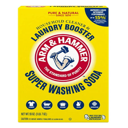 Arm & Hammer Super Washing Soda Detergent Booster & Household Cleaner, 55oz.