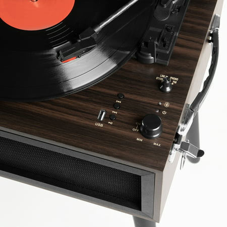 Victrola Liberty Bluetooth Record Player Stand with 3-Speed Turntable (Espresso), Espresso