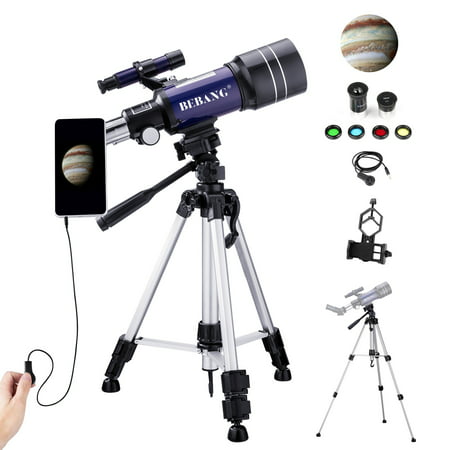 BEBANG Telescope for Astronomy, 70mm Professional Refractor Telescope for Kids Adults Beginners, Portable Telescope with TripodBule,