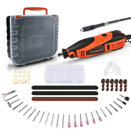 GOXAWEE 180Pcs Rotary Tool Kit with Flex Shaft and Universal Collet Compatible with Dremel, G4115, Orange