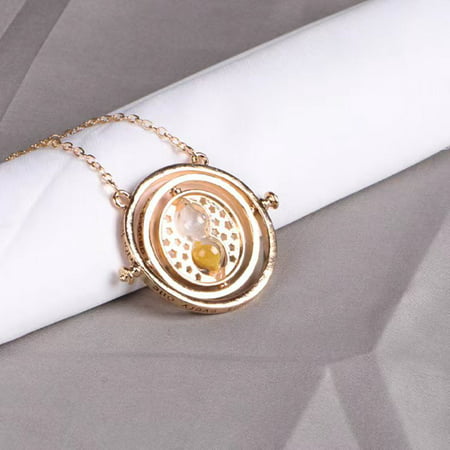 Women and Girls Sand Clock Necklace 18K Gold Plated Necklaces Fashion Harry Potter Time Turner Necklace Jewelry