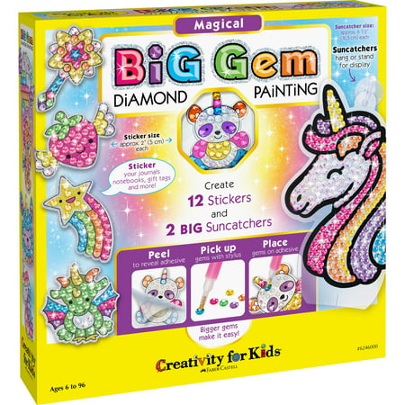 Creativity for Kids Big Gem Diamond Painting Magical - Child Craft Kit for Boys and Girls