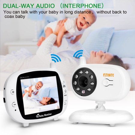 3.5" Audio Video Baby Monitor, Night Vision Safety Viewer