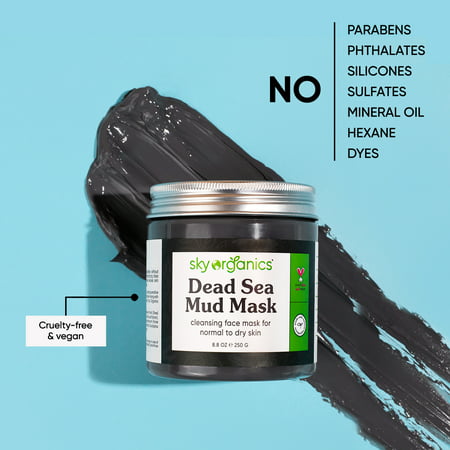 Sky Organics Dead Sea Mud Mask for Face to Detoxify and Cleanse, 8.8 fl oz