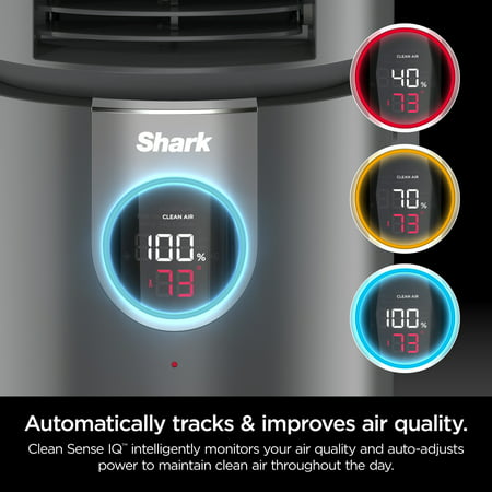 Shark 3-in-1 Air Purifier, Heater & Fan with NanoSeal HEPA, Cleansense IQ, Odor Lock, for 500 Sq. Ft, Grey, HC452, Gray