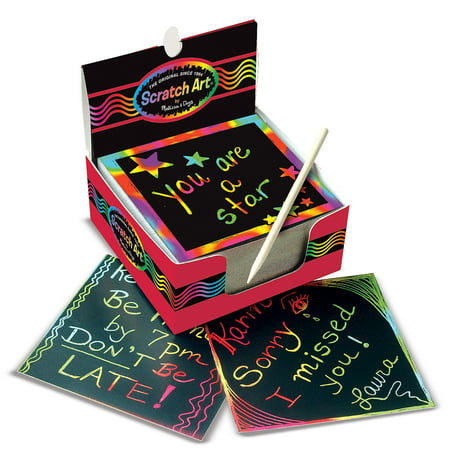 Melissa & Doug Scratch Art Box of Rainbow Mini Notes (Arts & Crafts, Wooden Stylus, 125 Count, Great Gift for Girls and Boys - Best for 4, 5, 6 Year Olds and Up)