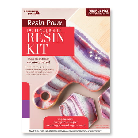 Leisure Arts DIY Resin Pour Craft Kit, Red 51200Red,