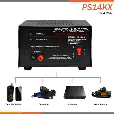 PYRAMID PS14KX.5 - Bench Power Supply, AC-to-DC Power Converter (12 Amp)