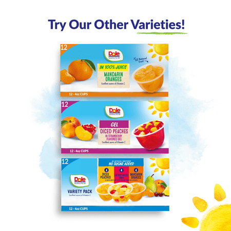 (12 Pack) Dole Pineapple Paradise Tidbits Fruit Cups in Juice, 4 oz