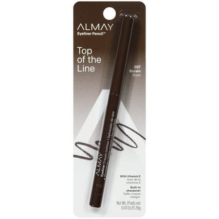 Almay Eyeliner Pencil, Hypoallergenic, Cruelty, Oil, Fragrance Free, Long Wearing and Water Resistant, with Built in Sharpener - 207 Brown207 Brown,