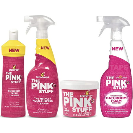 The Pink Stuff - Ultimate Bundle (1 Cleaning Paste, 1 Multi-Purpose Spray, 1 Cream Cleaner, 1 Bathroom)
