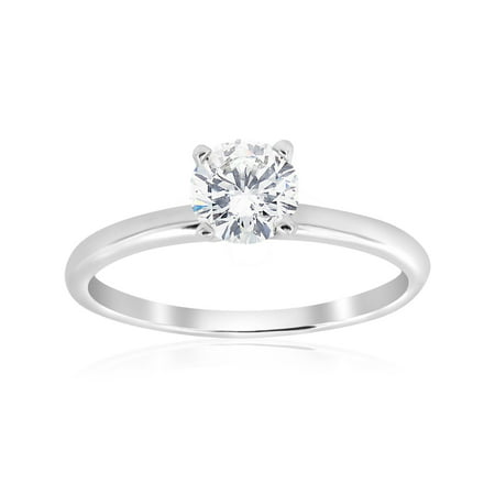 3/4ct Solitaire 4-Prong Diamond Engagement Ring 14k White Gold, White Gold, 7