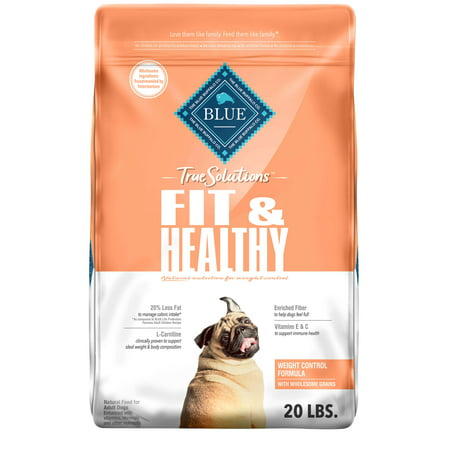 Blue Buffalo True Solutions Fit & Healthy Weight Control Chicken Dry Dog Food for Adult Dogs, Whole Grain, 20 lb. Bag, Fit & Healthy Weight Control Chicken