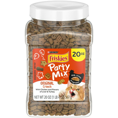 Friskies Cat Treats, Party Mix Original Crunch, 20 oz. Canister, 20 oz.
