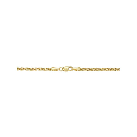 Brilliance Fine Jewelry 10K Yellow Gold Hollow Infinity 2.45MM Rope Chain, 20"