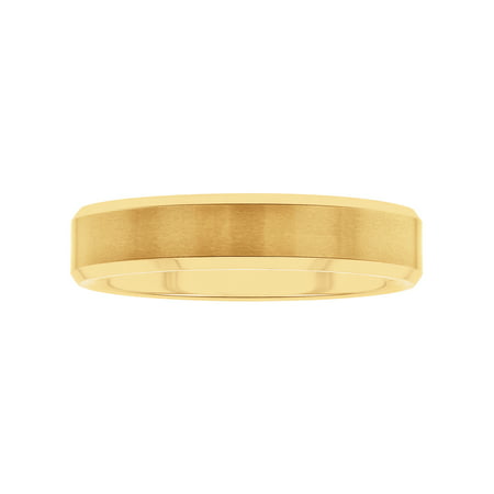 Men's Gold-Tone Tungsten Plain Beveled 5MM Wedding Band - Men's Ring
