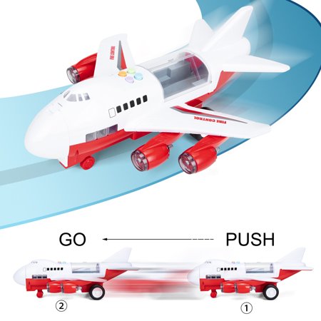 LELINTA 19 Pack Fire Truck Cars Toy,With Transport Cargo Airplane Toy & Large Play Mat Set,Educational Vehicle Car Setfor Boys 3 4 5 6 7 Year Old Gifts,Kids Car Toys Carrier Truck ToyMulticolor,