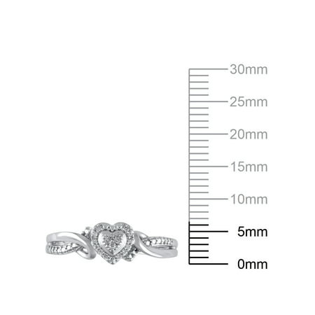 1/20 Carat T.W. (I3 clarity, I-J color) Hold My Hand Diamond Heart Promise Ring in Sterling Silver, Size 4