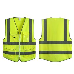 G & F Multiple Pockets Class 2 High Visibility Zipper Front Safety Vest, x-Large, XL