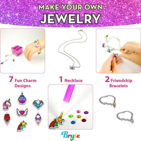 Big Gem Art Diamond Painting Kits for Kids with Storage Case, Jewelry, Keychains, Stickers and More - Craft Kit with Unicorn and Mermaid - Arts and Crafts for Girls and Boys - Toys and Gifts All Ages