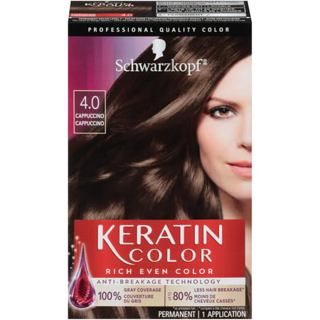 Schwarzkopf Keratin Color Permanent Hair Color Cream, 4.0 Cappuccino4.0 Cappuccino,