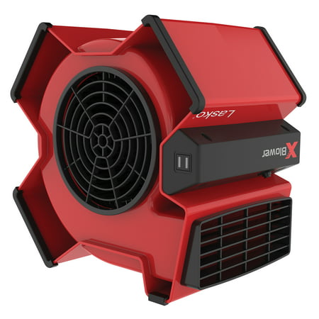 Lasko X-Blower Multi-Position Utility Blower Fan with USB Port, X12900, Red, Red