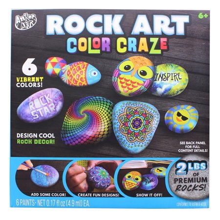 Rock Art Color Craze DIY Craft Kit | Includes 2 lbs of Premium Rock