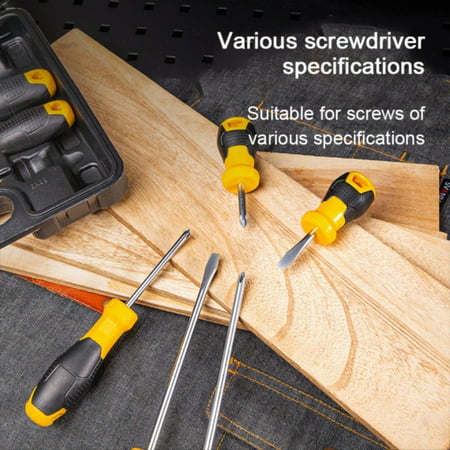 8Pcs Magnetic Screwdriver Set ,Professional Cushion Grip 4 Phillips and 4 Flat Head Tips Screwdrivers with Case Non-Slip for Repair Home Improvement Craft