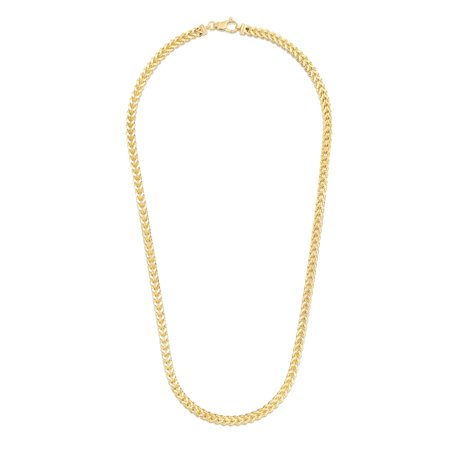 14k Yellow Gold 4.4mm Square Franco Chain 22" 24" Lobster ClawYellow,