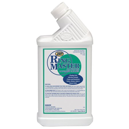 Zep Ring Master Angled Neck All-Purpose High Acid Toilet and Bathroom Cleaner, 1 QT 184611 (Case of 12) Commercial Strength-This Product is For Business Customers Only