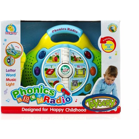 Toysery Child Phonics Radio Toy for Kids - Educational Learning Toy with Mic, Music & Colorful Lights for Boys and Girls