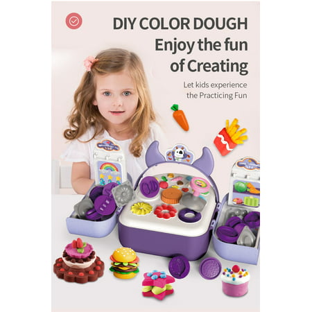 Ucradle 30 PCS Play-Doh Sets, Backpack Kids Color Doughs Kit, Play Dough Tools Kit with 12 Pack of Play dough, Kitchen Creations Machine for Kids Ages 3+(12 Pack Colors Play Dough Included)