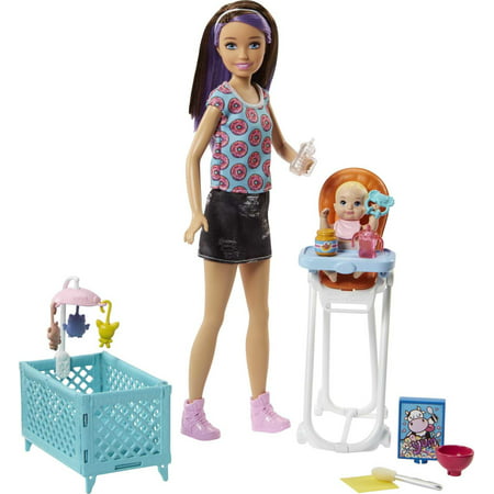 Barbie Doll Skipper High Chair and Crib Playset Babysitters Inc.