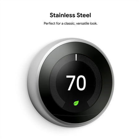 Nest Smart Learning Thermostat - 3rd Generation - Stainless SteelStainless Steel,