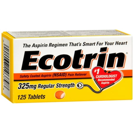 Ecotrin 325 mg Regular Strength Tablets 125 ea (Pack of 3)